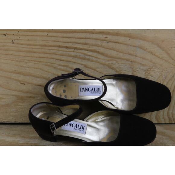 Pancaldi Womens Shoes 7B Brown Velvet Mary Jane Slip On Italy - Picture 5 of 7